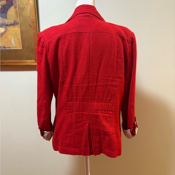 Cacharel France vintage red linen blend jacket 40 M - Picture 2 of 7